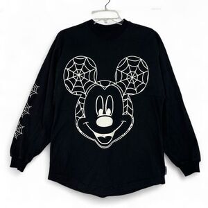 Disney Spirit Jersey Glow Mickey Spider Web Boo Long Sleeve XS Halloween Spooky